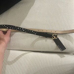 St. John Knit by Marie Gray Black Velvet Sparkle Belt